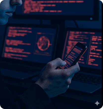 Hacker with phone